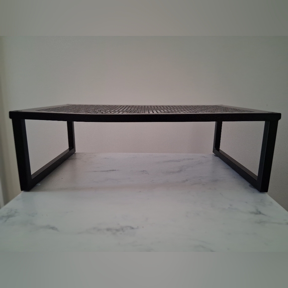 Black Metal Monitor Stand Riser with Anti-Slip Suction Cup - Picture 3 of 8